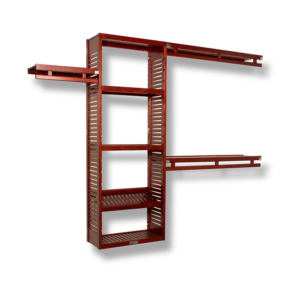 John Louis Home Simplicity 12 Inch Deep Closet System Red Mahogany
