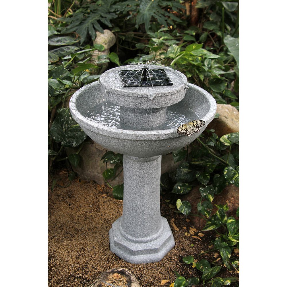 Greenway Cardinal Solar Fountain Granite Finish The Home Depot Canada Greenway Cardinal Solar Fountain, Outdoor Solar Water Fountains Canada