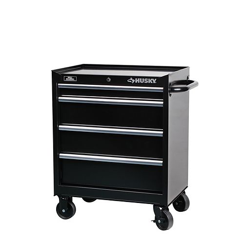 27-inch W 4-Drawer Mobile Tool Storage Cabinet in Black