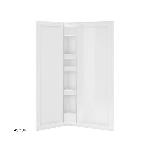 38L x 38W x 75.75H 3-Piece Acrylic Shower Stall Wall Only