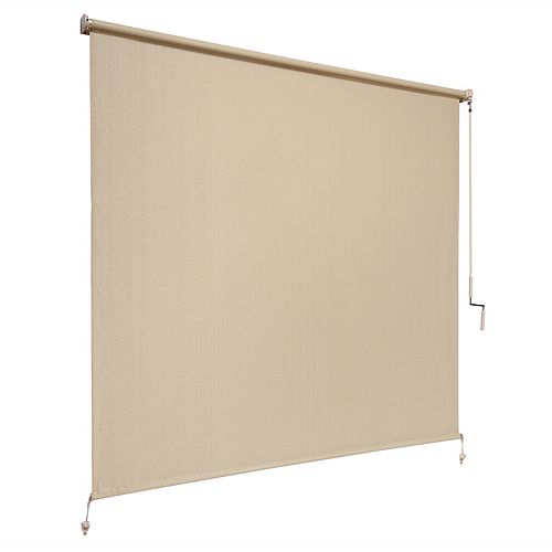 96 X 96 Coolaroo Sesame Exterior Roller Shade, 90% UV Block