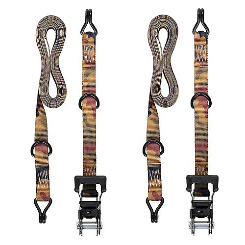 KEEPER 16 ft. Ratchet Tie Down, Camo, J Hook