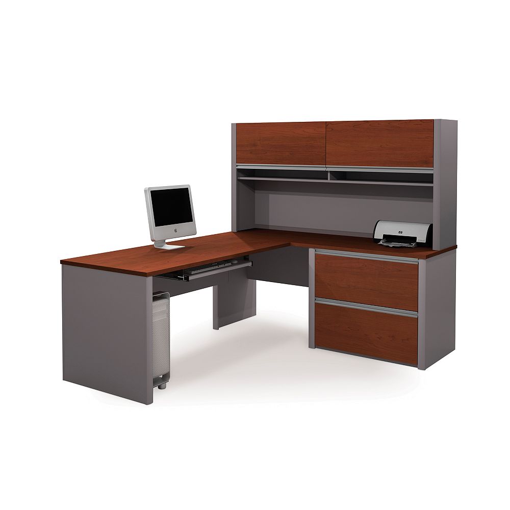 Bestar Connation 71 1 Inch X 65 9 82 L Shaped Computer Desk In Red The Home Depot Canada Bestar Connation 71 1 Inch X 65 9, Red Corner Computer Desk