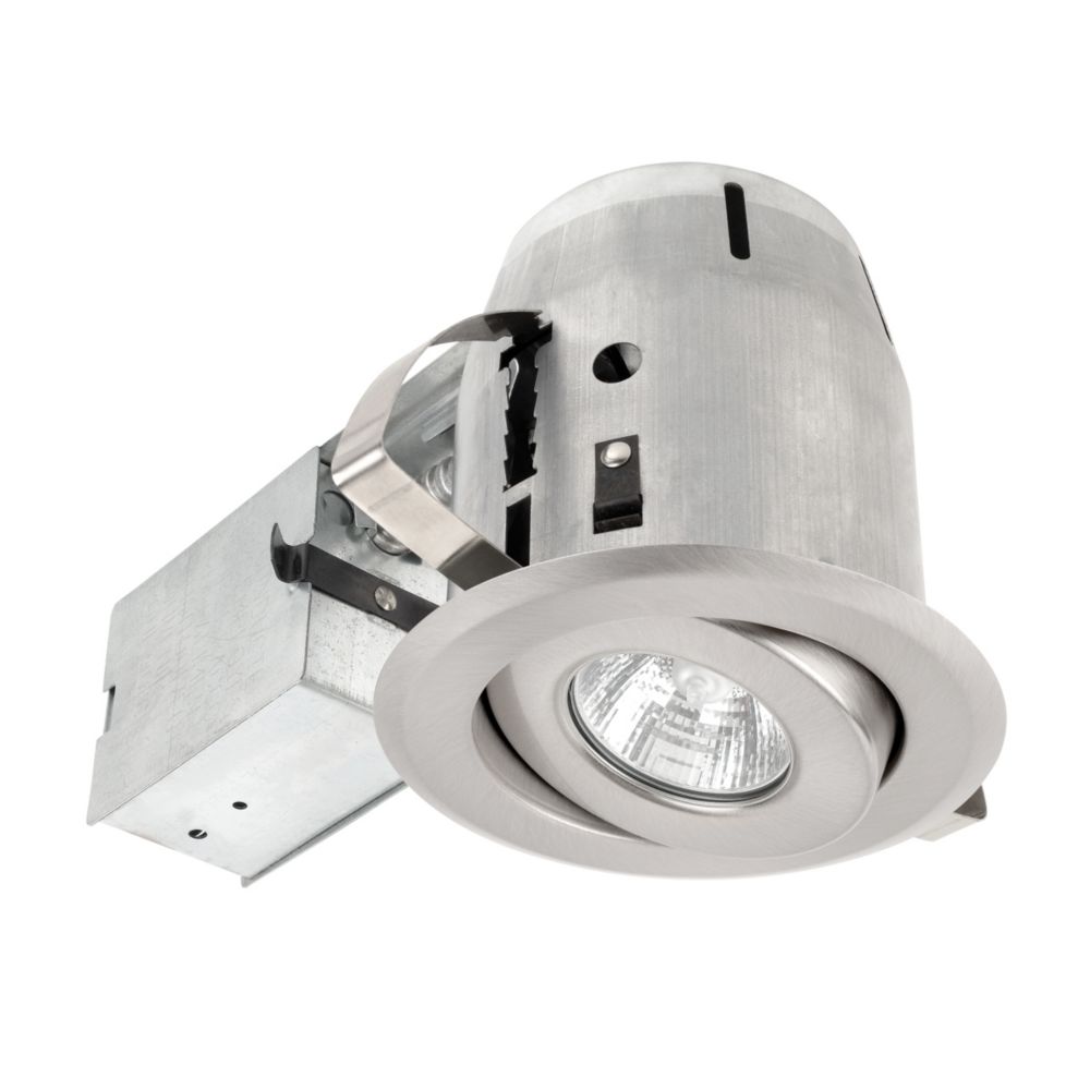 Globe Electric 90012 4 Inch Swivel Recessed Lighting Kit, Brushed