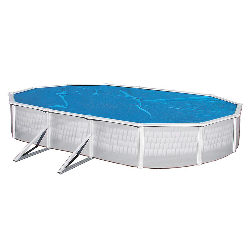 Blue Wave 12 Ft X 24 Ft Oval 8 Mil Blue Solar Blanket For Above Ground Pools The Home Depot Canada