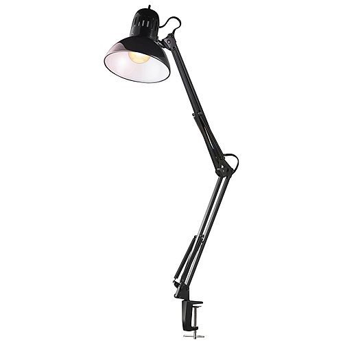 32-inch Multi-Joint Black Metal Clamp Desk Lamp