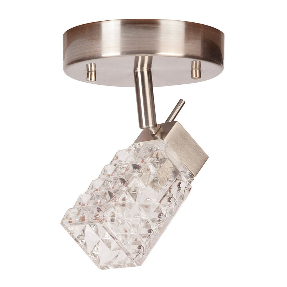 Globe Electric 58521 1 Light Lux Spot Light, Brushed Steel Finish with