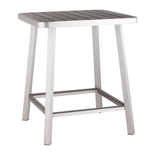 Megapolis Brushed Aluminum Patio Bar Table