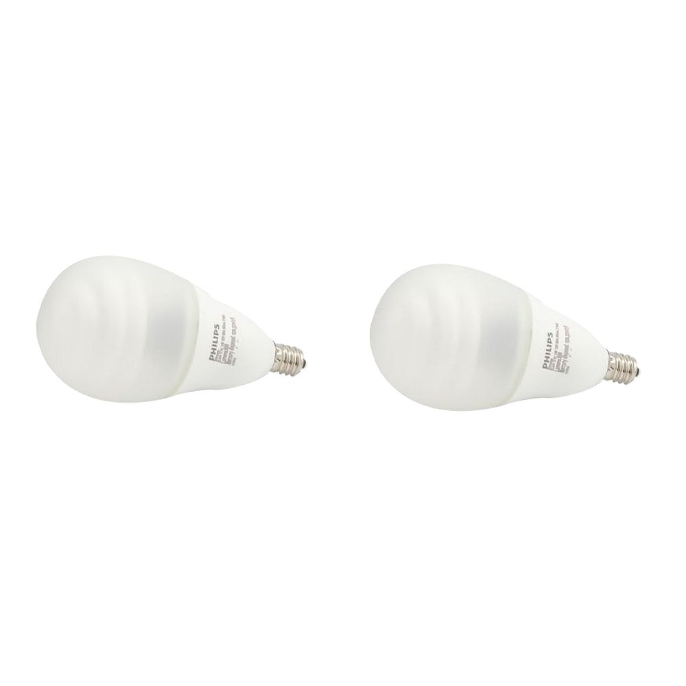 Philips 14w 60w Silicone Fan Soft White Small Base 2700k A19 Cfl Light Bulb 2 Pack The Home Depot Canada