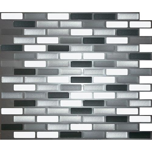 Shiny Greys Oblong Peel and Stick-It Tile 11X9.25 Inch Bulk Pack (8 Tiles)