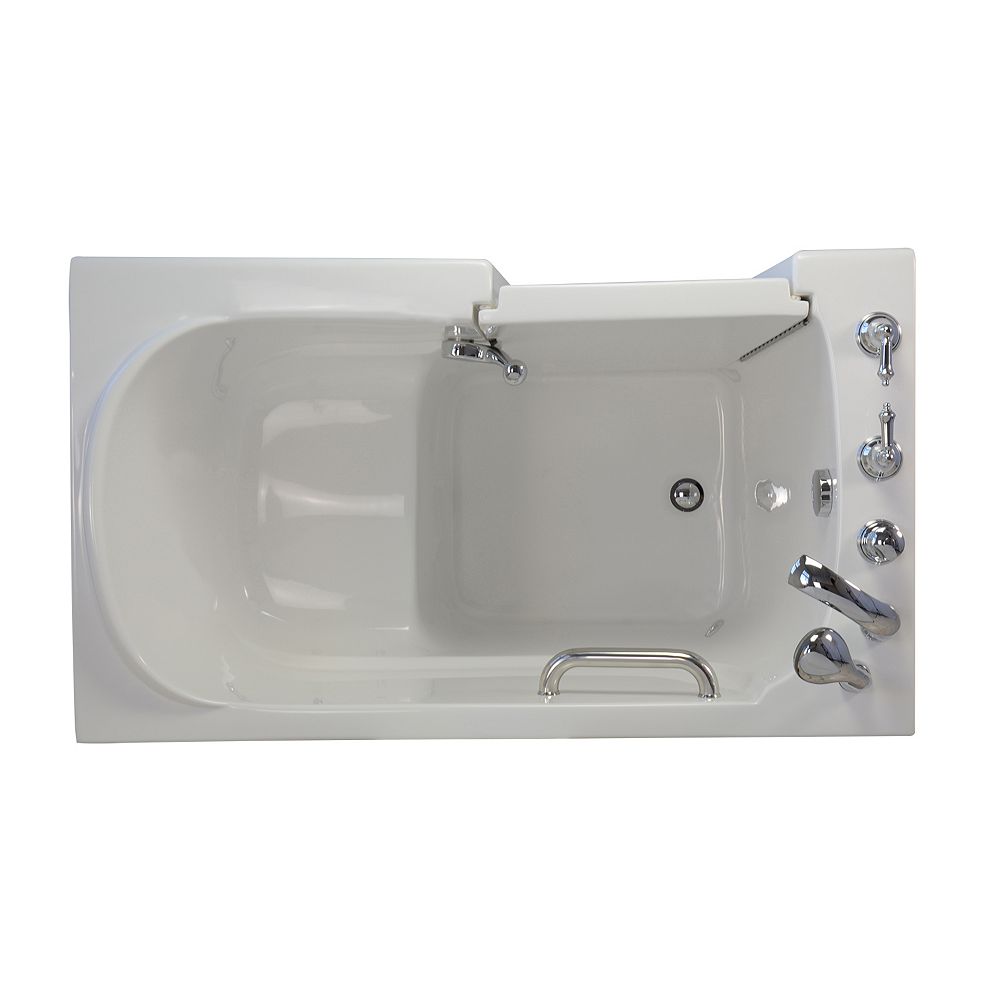 Ella ESeries Soaking 5 Feet WalkIn Bathtub in White The Home Depot Canada