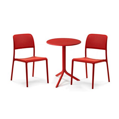 3-Piece Bora Bistrot Bistro Set in Red