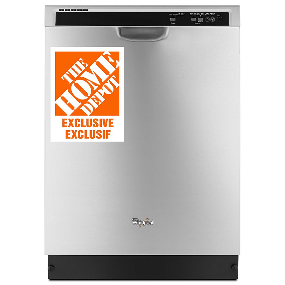 Whirlpool Lave Vaisselle Encastre A Commande Frontale En Acier Inoxydable 55 Dba Energy Home Depot Canada