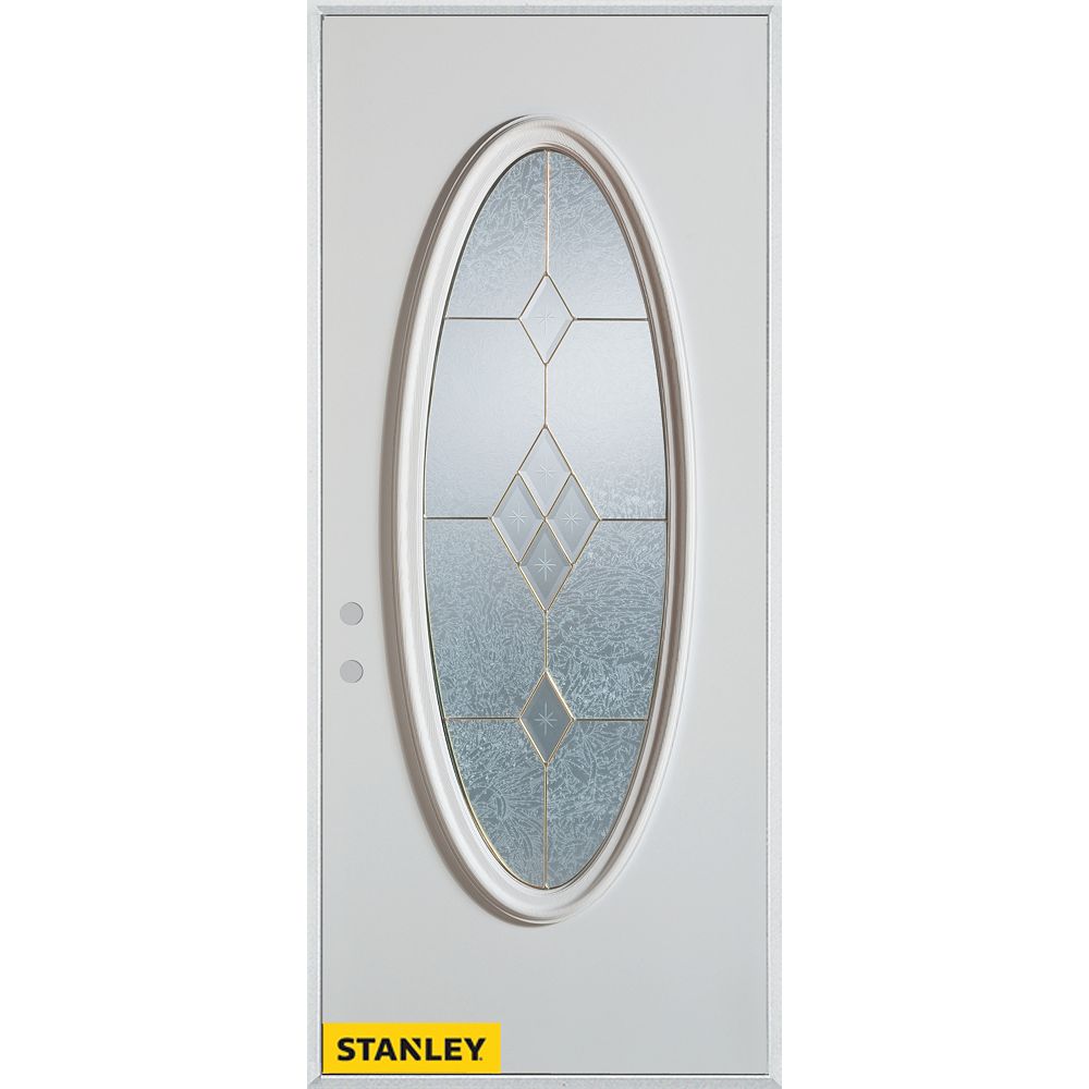 STANLEY Doors 33.375 inch x 82.375 inch Tulip Patina Full Oval Lite