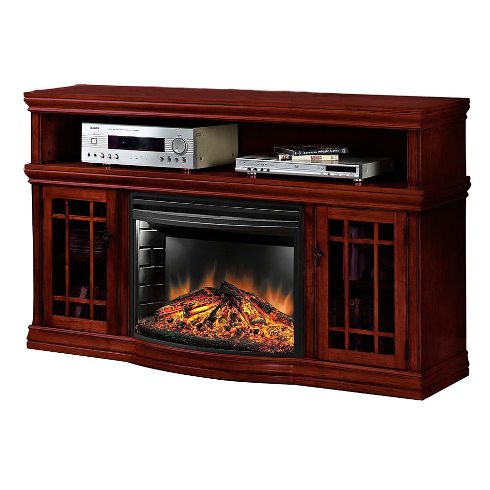 Muskoka Dwyer 25inch Curved Electric Fireplace, Rich Cherry Finish