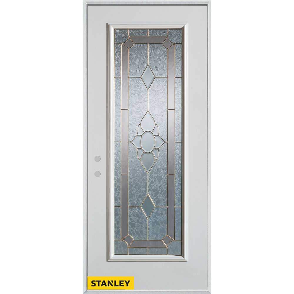STANLEY Doors 33.375 inch x 82.375 inch Rochelle Brass Full Lite
