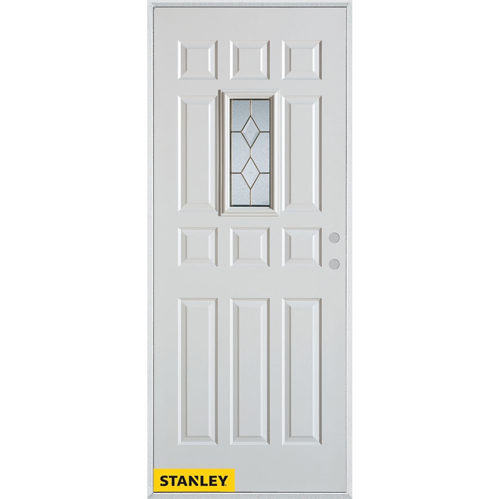 STANLEY Doors 37.375 inch x 82.375 inch Tulip Zinc Rectangular Lite 12