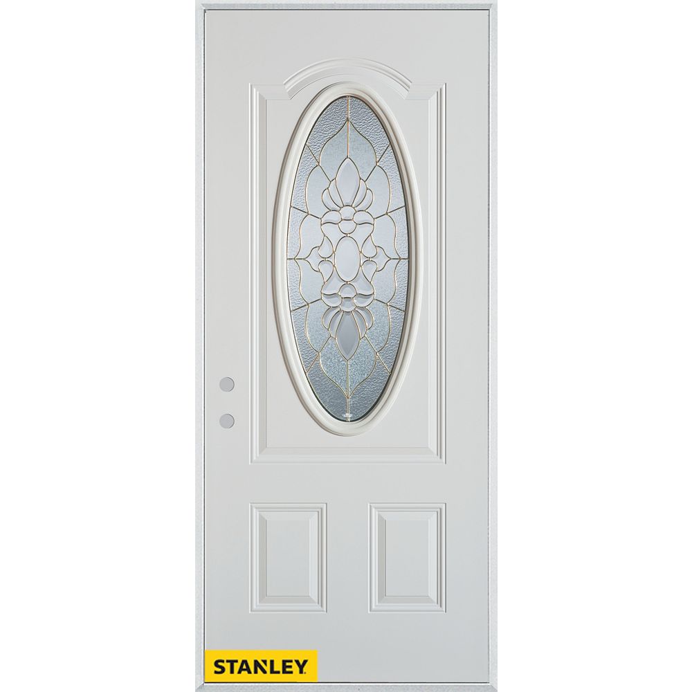 STANLEY Doors 35.375 inch x 82.375 inch Victoria Brass 3/4