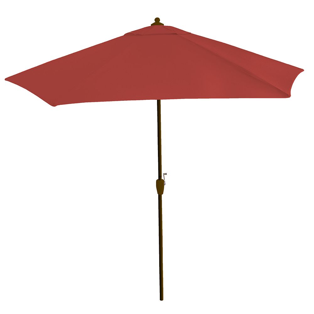 Hampton Bay 9 ft. Steel Market Umbrella with Push Button Tilt and Crank