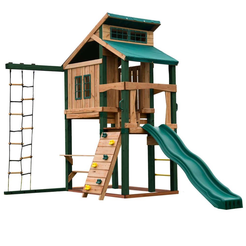 Swing-N-Slide Hideaway Clubhouse Playset With Slide And Tuff Wood | The ...