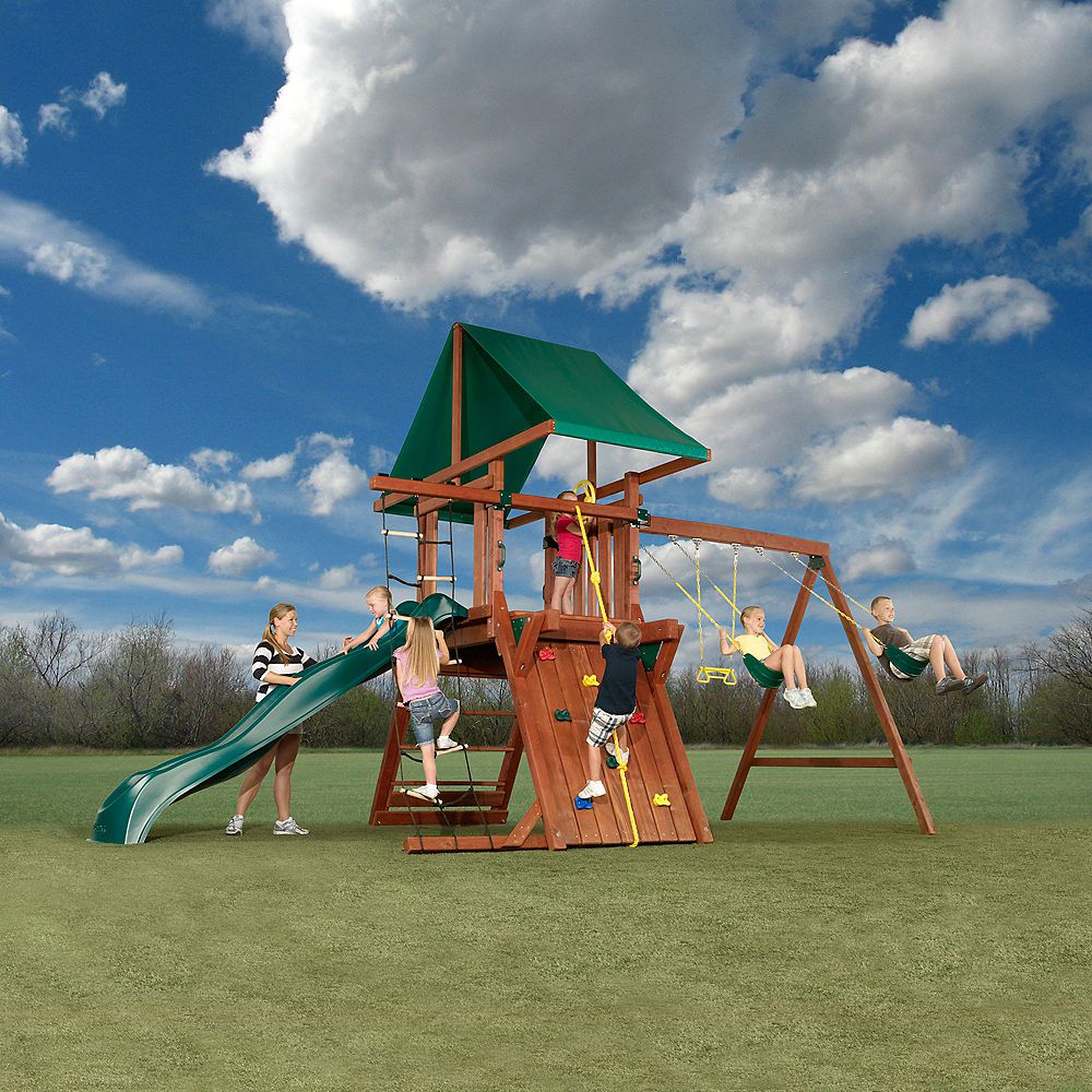 SwingNSlide Jupiter Wood Complete Playset The Home Depot Canada