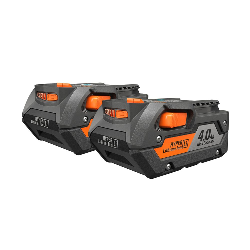 Ridgid 18v 4 0ah Lithium Ion Battery 2 Pack The Home Depot Canada