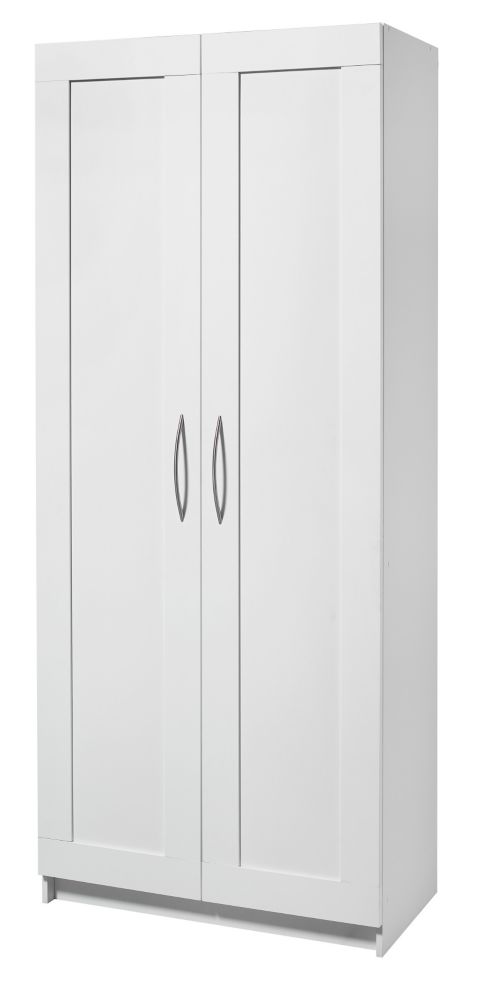 AkadaHOME 5 Shelf Framed Door Laminate Storage Cabinet In White The   P 1000811099 