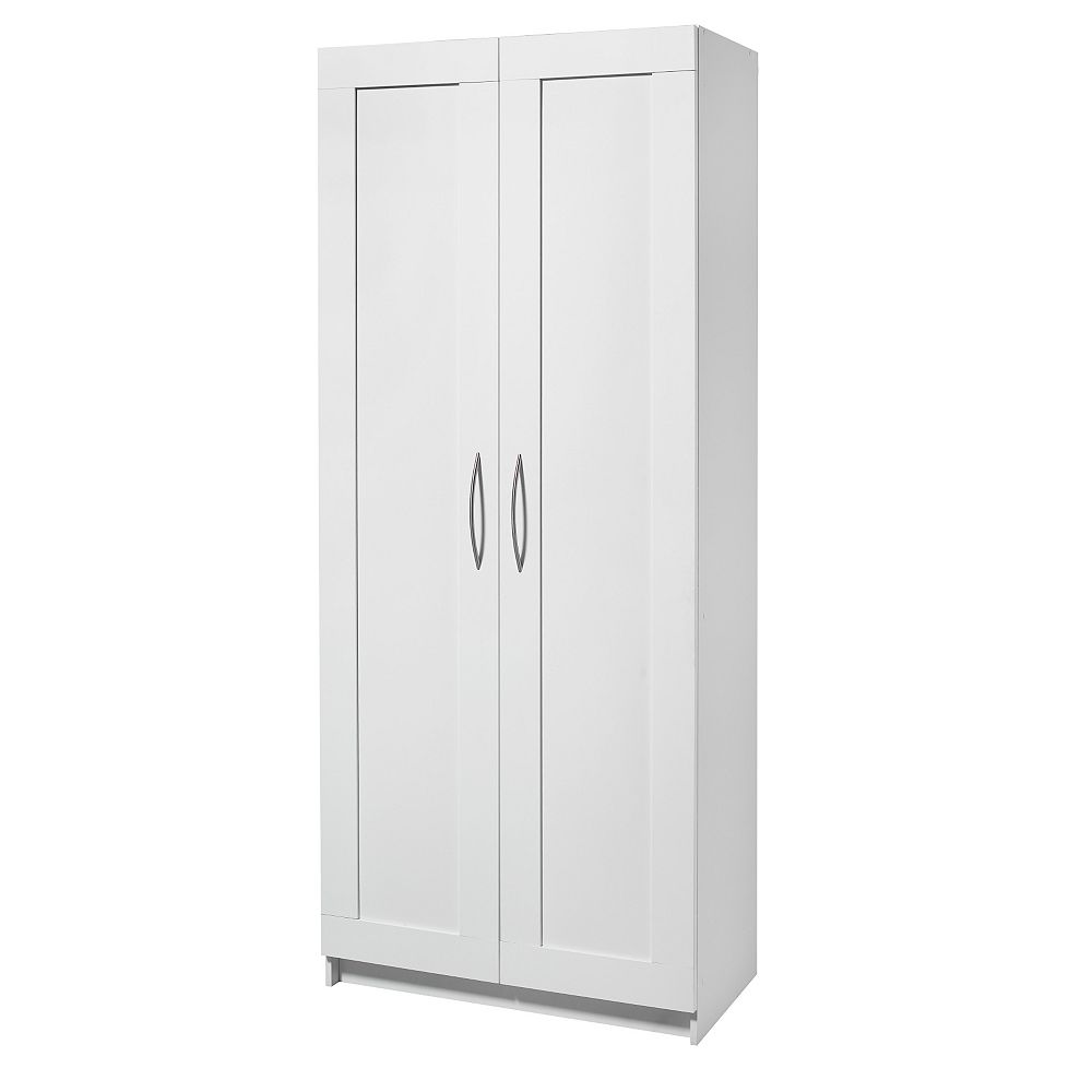 AkadaHOME 5Shelf Framed Door Laminate Storage In White The