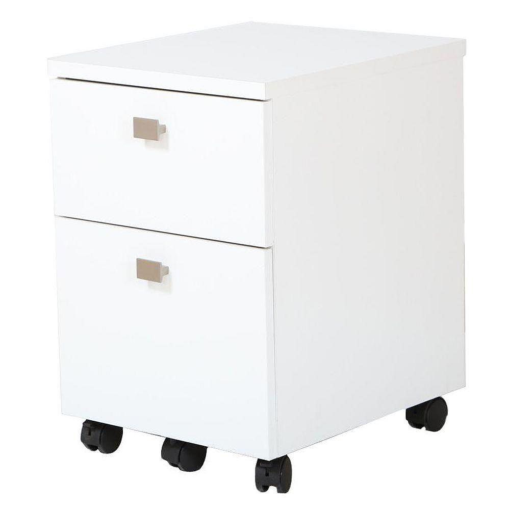 South Shore Interface 2 Drawer Mobile File Cabinet Pure White The Home Depot Canada