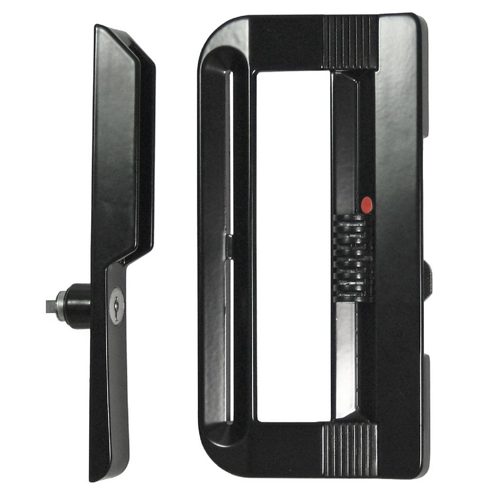 Ideal Security Black Keyed Patio Door Handle Set The Home Depot Canada
