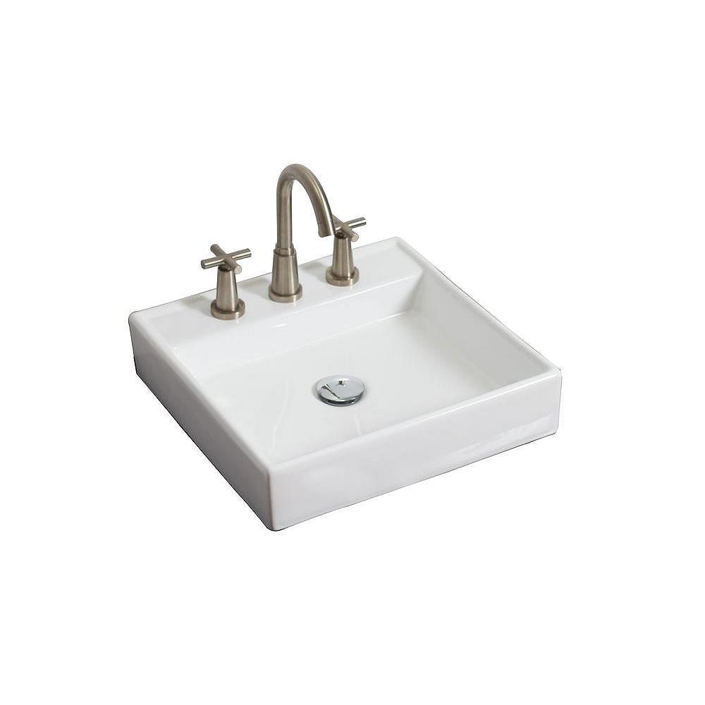 American Imaginations WallMount Square Ceramic Vessel Sink in White The Home Depot Canada