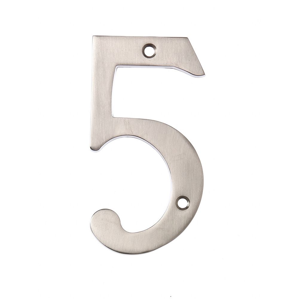 Hillman 6 Inch Satin Nickel House Number 5 | The Home Depot Canada