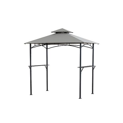 Tiki 8 ft. x 5 ft. Grill Gazebo with Built-in Shelves