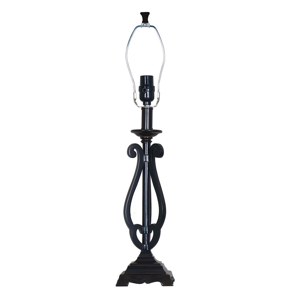 Hampton Bay 3 Arm Black Table Lamp Base The Home Depot Canada