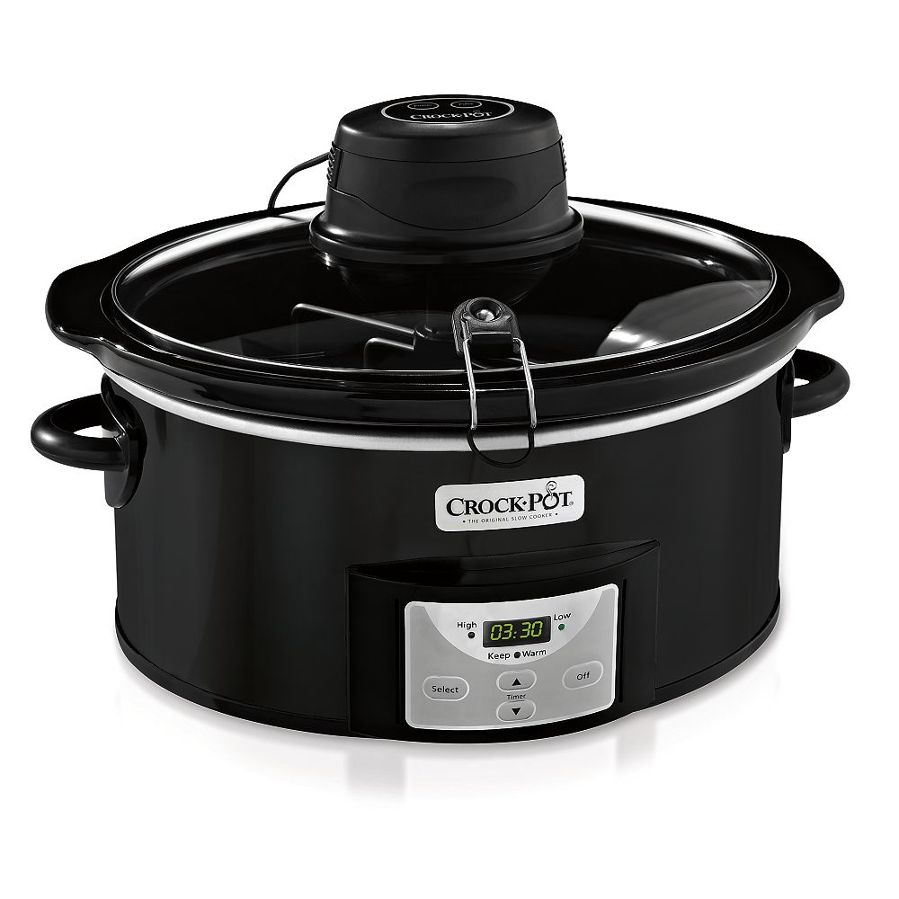 CrockPot Mijoteuse programmable iStir (noire), ovale de 5,6 L Home