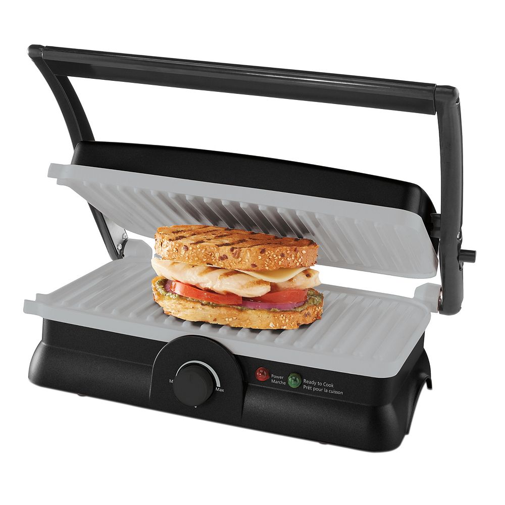 Oster DuraCeramic Panini Maker and Grill (Black & silver) The Home