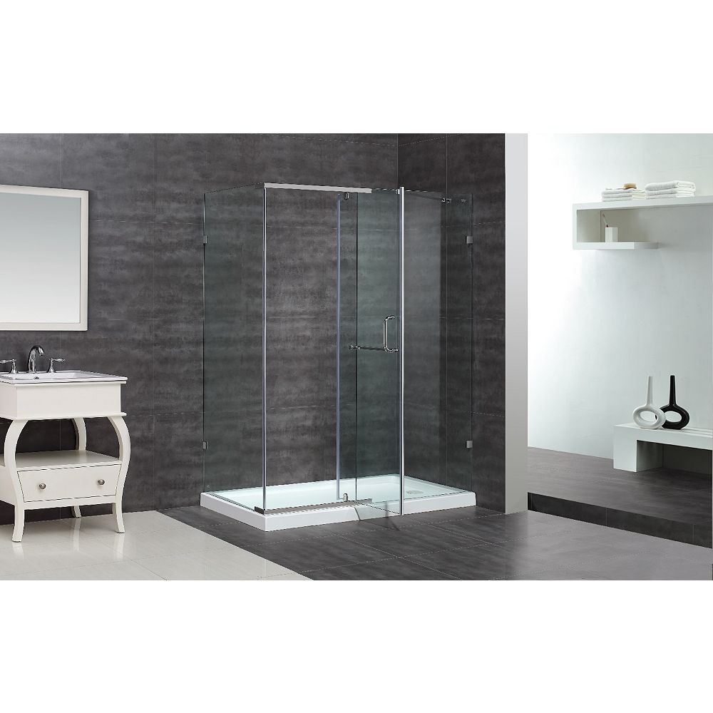 Aston 60Inch x 35Inch x 77 1/2Inch SemiFrameless Shower Stall in