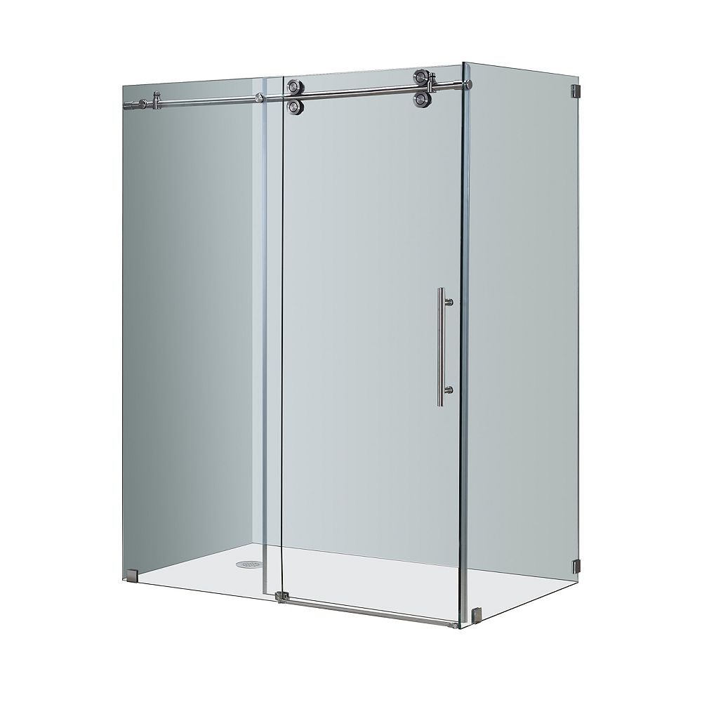 Aston Langham 60 Inch X 35 Inch X 75 Inch Frameless Shower Stall With