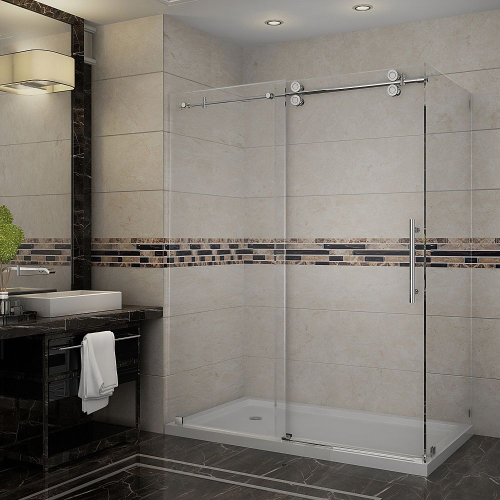 Aston Langham 60-Inch x 35-Inch x 77 1/2-Inch Frameless Shower Stall ...