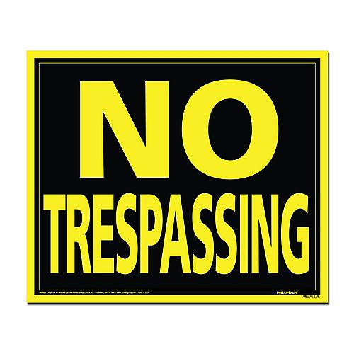 19 x 24-inch No Trespassing Sign - 1pc