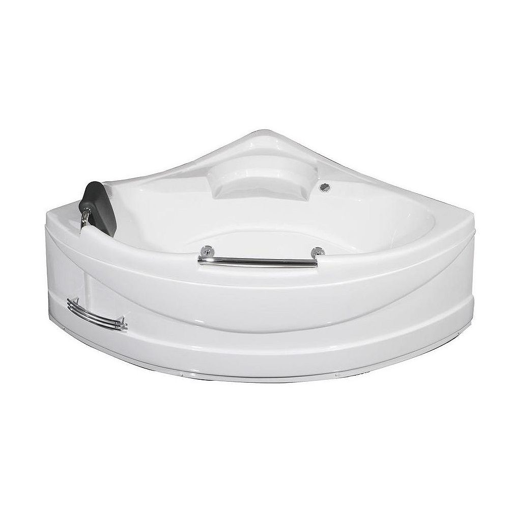 Aston 4 Feet 10-Inch Corner Whirlpool Bathtub in White ...