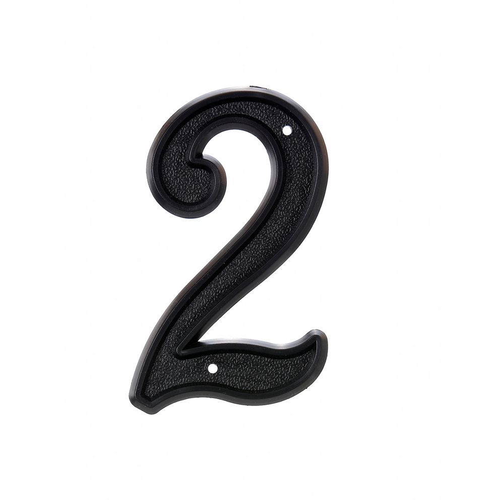 Hillman 6 Inch Black Plastic House Number 2 | The Home Depot Canada