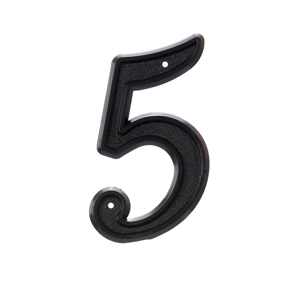 Hillman 6-inch Black Plastic House Number 5 - 1pc | The Home Depot Canada