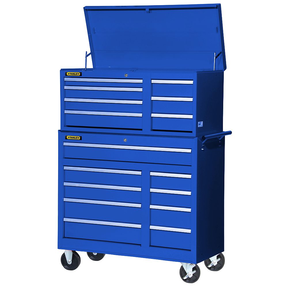 STANLEY 42-inch 16-Drawer Chest and Cabinet in Blue | The ...