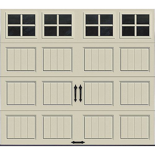 Clopay Gallery Collection 8 ft. x 7 ft. 6.5 R-Value Insulated Desert Tan Garage Door with SQ22 Window