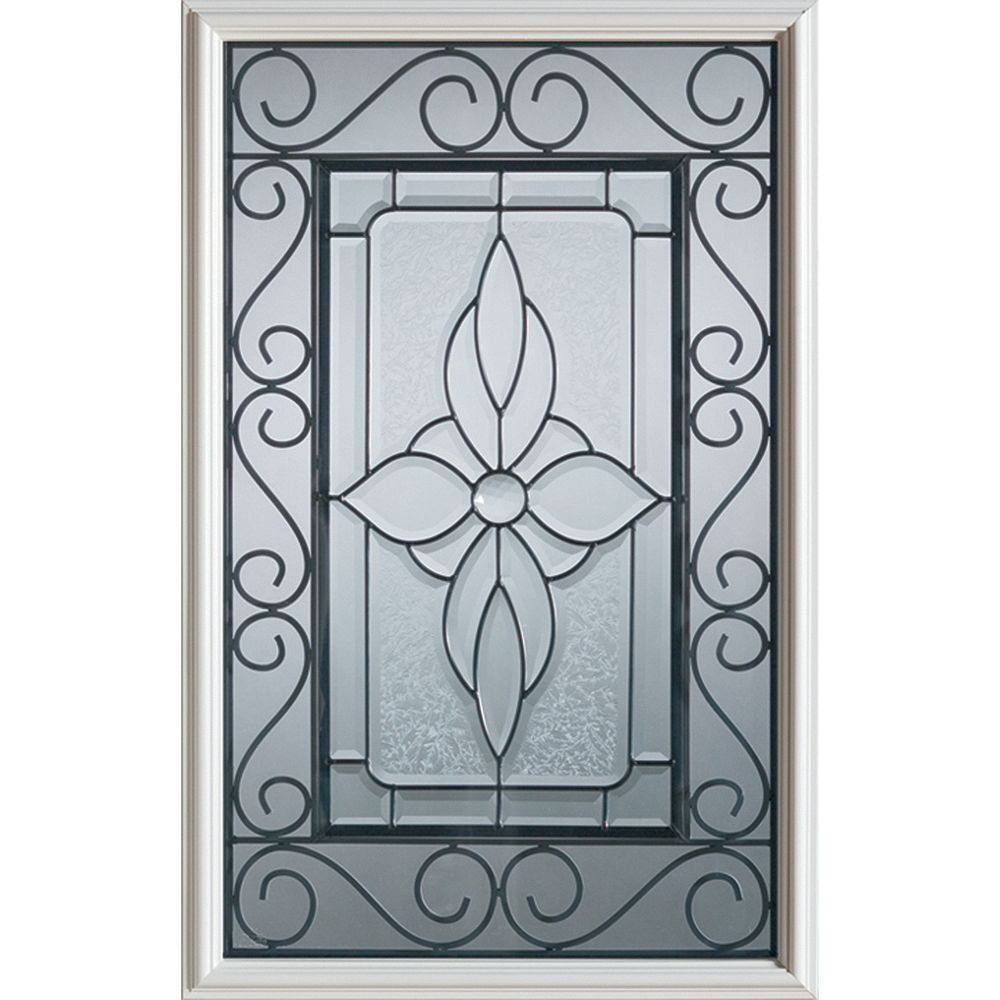 Stanley Doors 23 Inch X 37 Inch Wrought Iron 1 2 Lite Decorative Glass