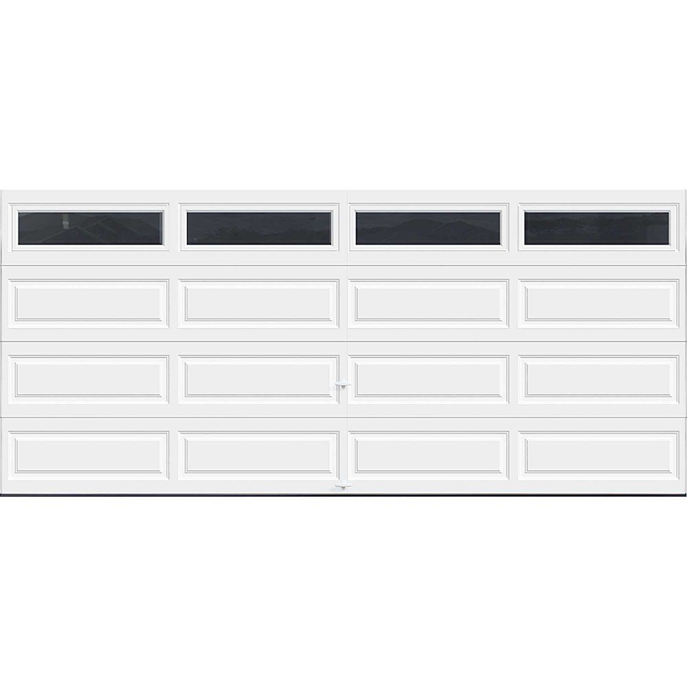 Clopay Premium Series 16 Ft X 7 Ft Intellicore Insulated White Garage Door With Plain Wi The Home Depot Canada [ 1000 x 1000 Pixel ]