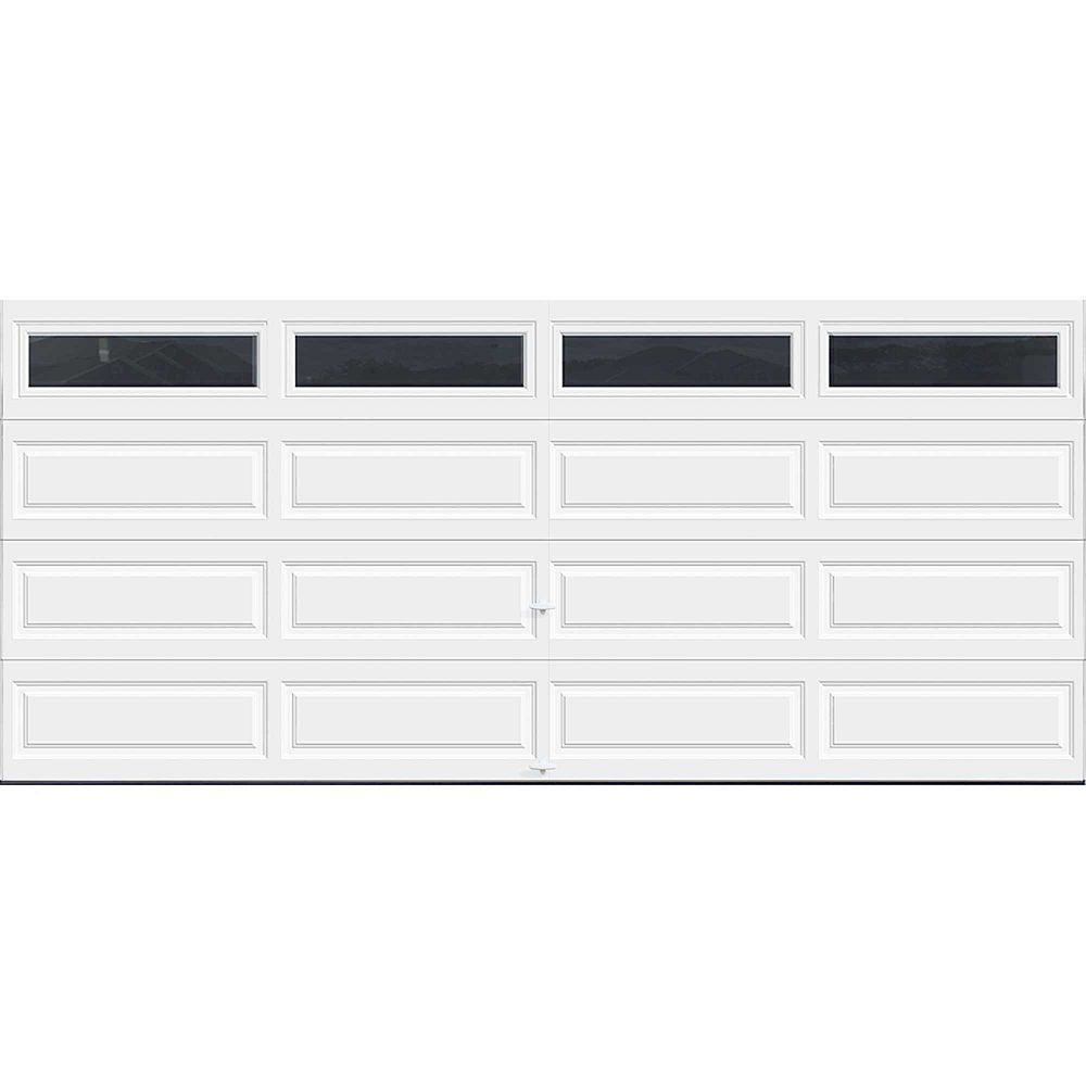 Clopay Premium Series 16 Ft X 7 Intellicore Insulated White Garage Door With Plain Wi The Home Depot Canada Intellicore Insulated White Garage Door, How Much Is A 16 Ft Garage Door