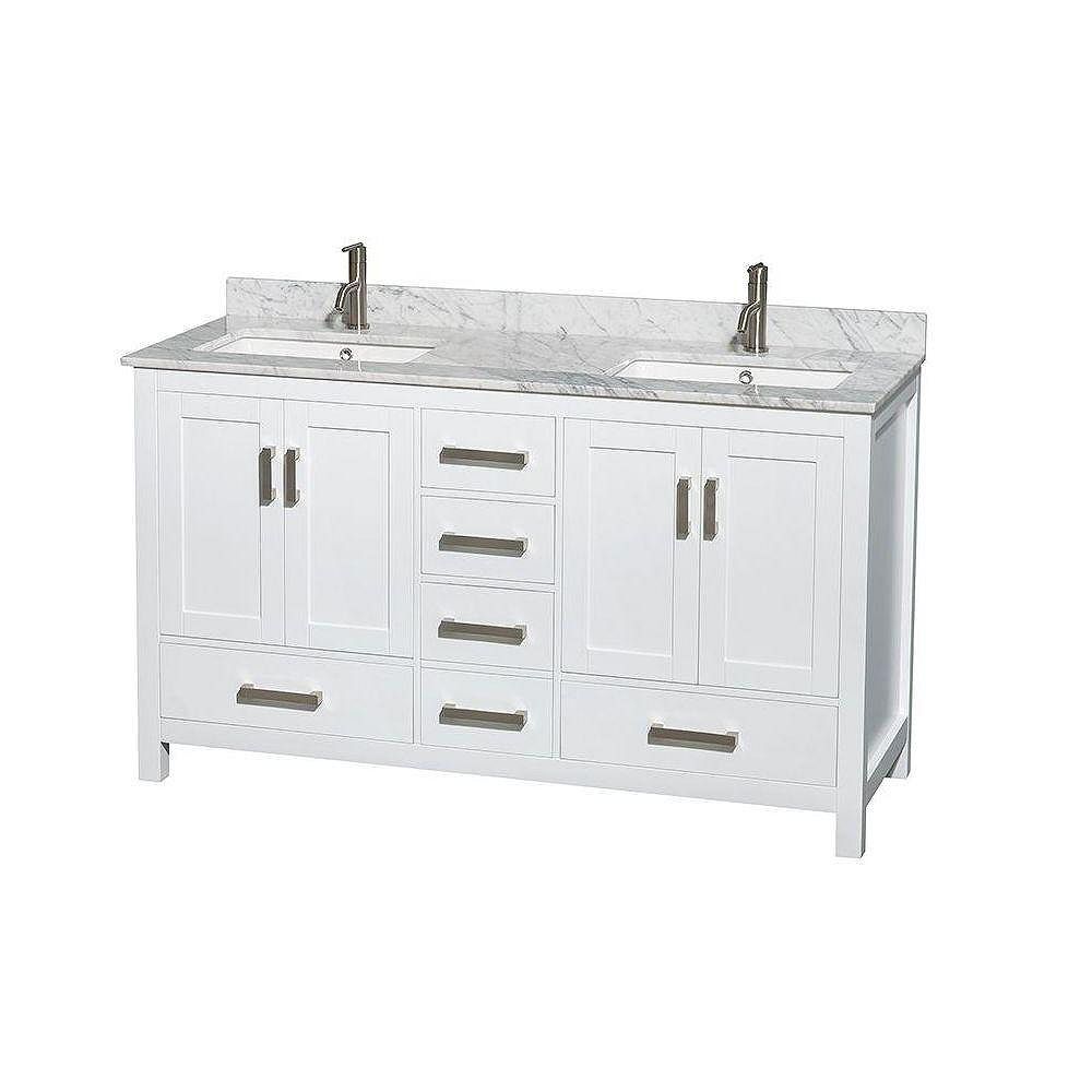 Wyndham Collection Sheffield 60 Inch W, Home Depot Double Vanity 60 Inch