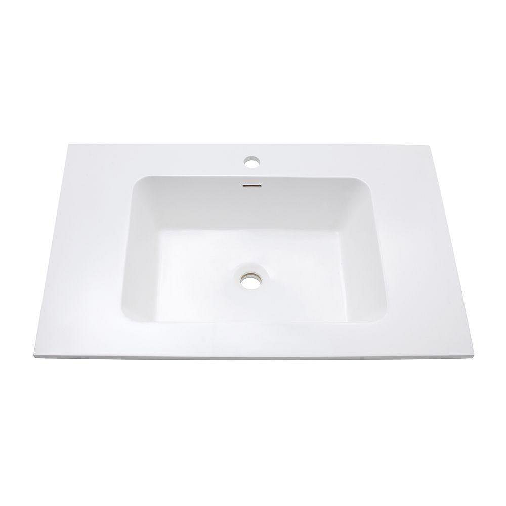Avanity VersaStone 31Inch W Solid Surface Vanity Top in White The